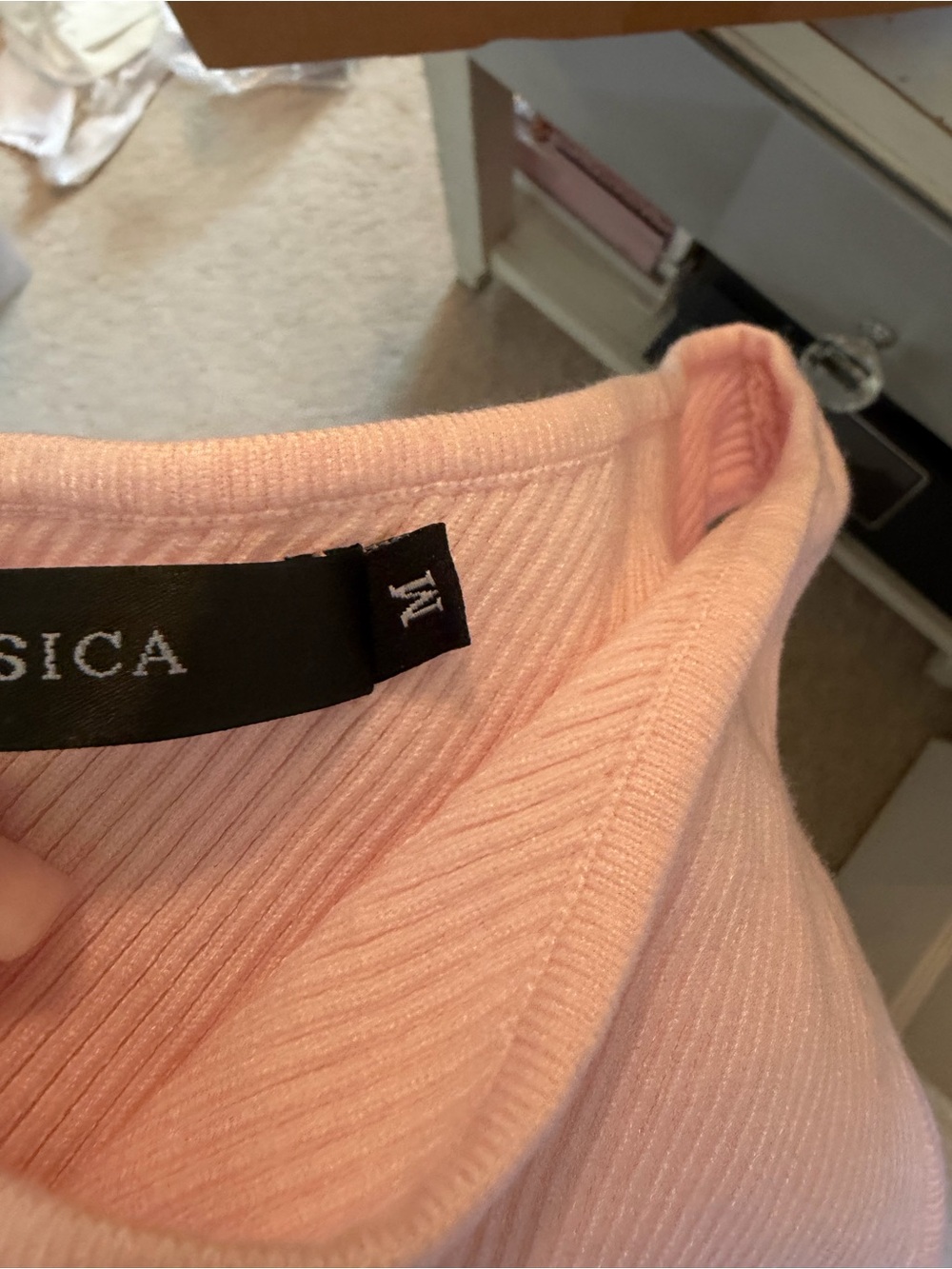 Jessica One-Shoulder Ribbed Tank - Light Pink - Picture 3 of 3